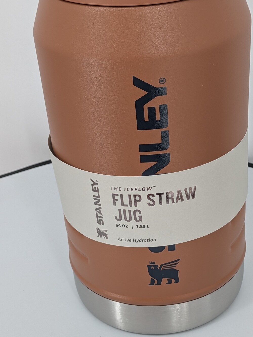 new Stanley cup water bottle The IceFlow Flip Straw Jug 64oz Toast .5 gallon - Picture 10 of 12